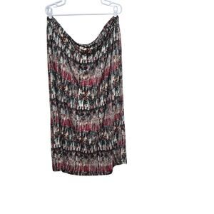 Cato Woman 22/24W Abstract Print Pull On Midi Skirt Plus